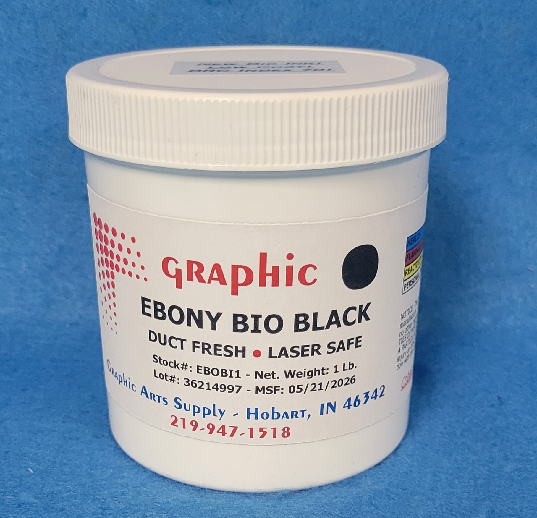 (image for) Ebony BIO Black Vegetable Oil Based Ink 1 lb.